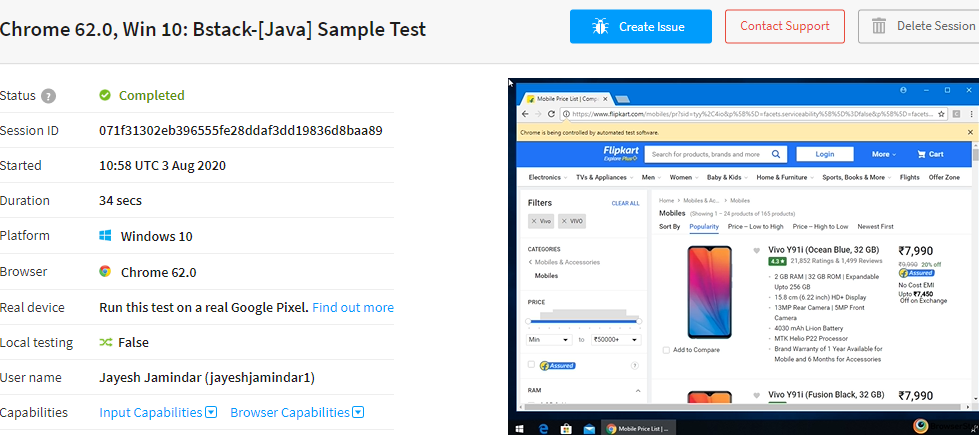 play back execution on cloud